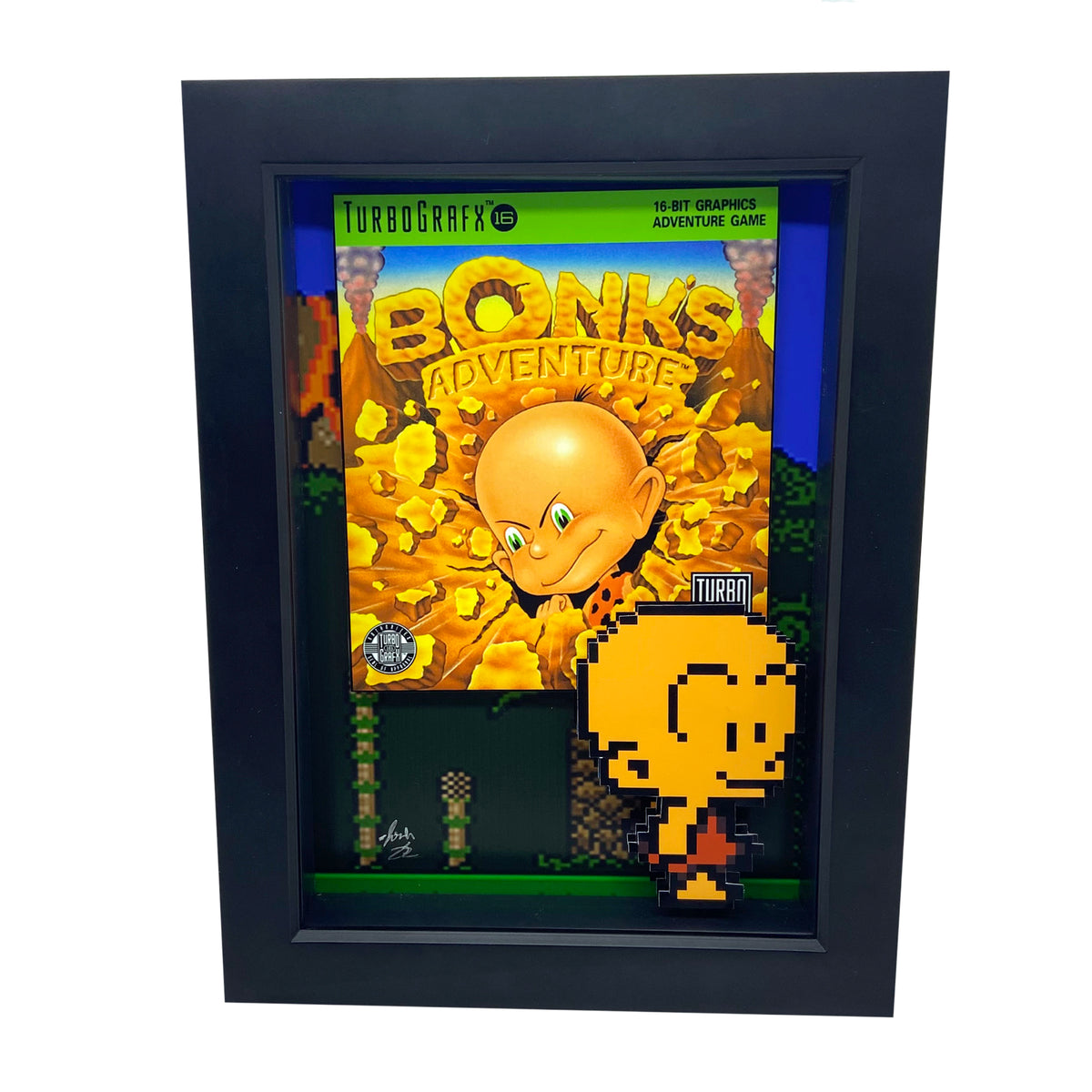 Bonk's Adventure 3D Art - TurboGrafx 16 Bonk | Framed – PopsicArt