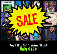 Save $10 Sale on THREE Pieces of 3D Art