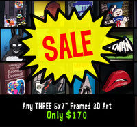 Save $10 Sale on THREE Pieces of 3D Art