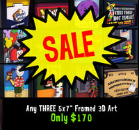 Save $10 Sale on THREE Pieces of 3D Art
