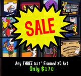 Save $10 Sale on THREE Pieces of 3D Art