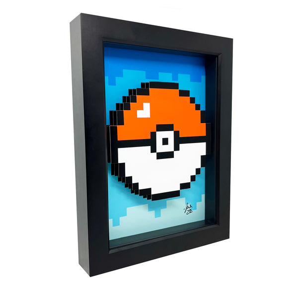 Bit Pokeballs Hama Beads Bit Pokeball 3D Art - Main Image