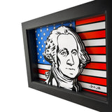 George Washington Portrait: American Flag Patriotic 3D Art