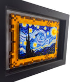 Vincent van Gogh Starry Night Pixel 3D Art - 8 Bit Art Wall Decor