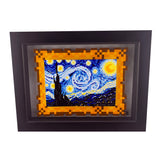 Vincent van Gogh Starry Night Pixel 3D Art - 8 Bit Art Wall Decor