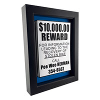 Pee Wee Herman Stolen Bike Sign 3D Art
