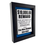 Pee Wee Herman Stolen Bike Sign 3D Art