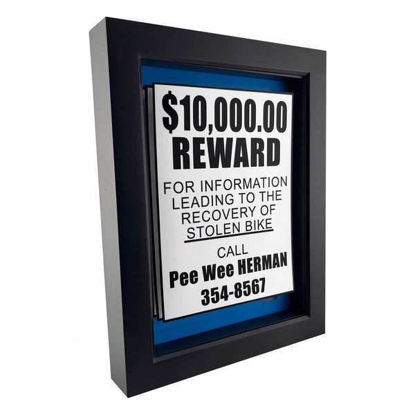 Pee Wee Herman Stolen Bike Sign 3D Art