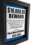 Pee Wee Herman Stolen Bike Sign 3D Art