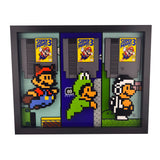 Super Mario Bros 3 Raccoon Frog & Hammer Mario 3D Art - NES Pixel Decor | Framed Gift