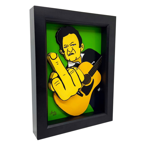Johnny Cash Middle Finger 3D Art
