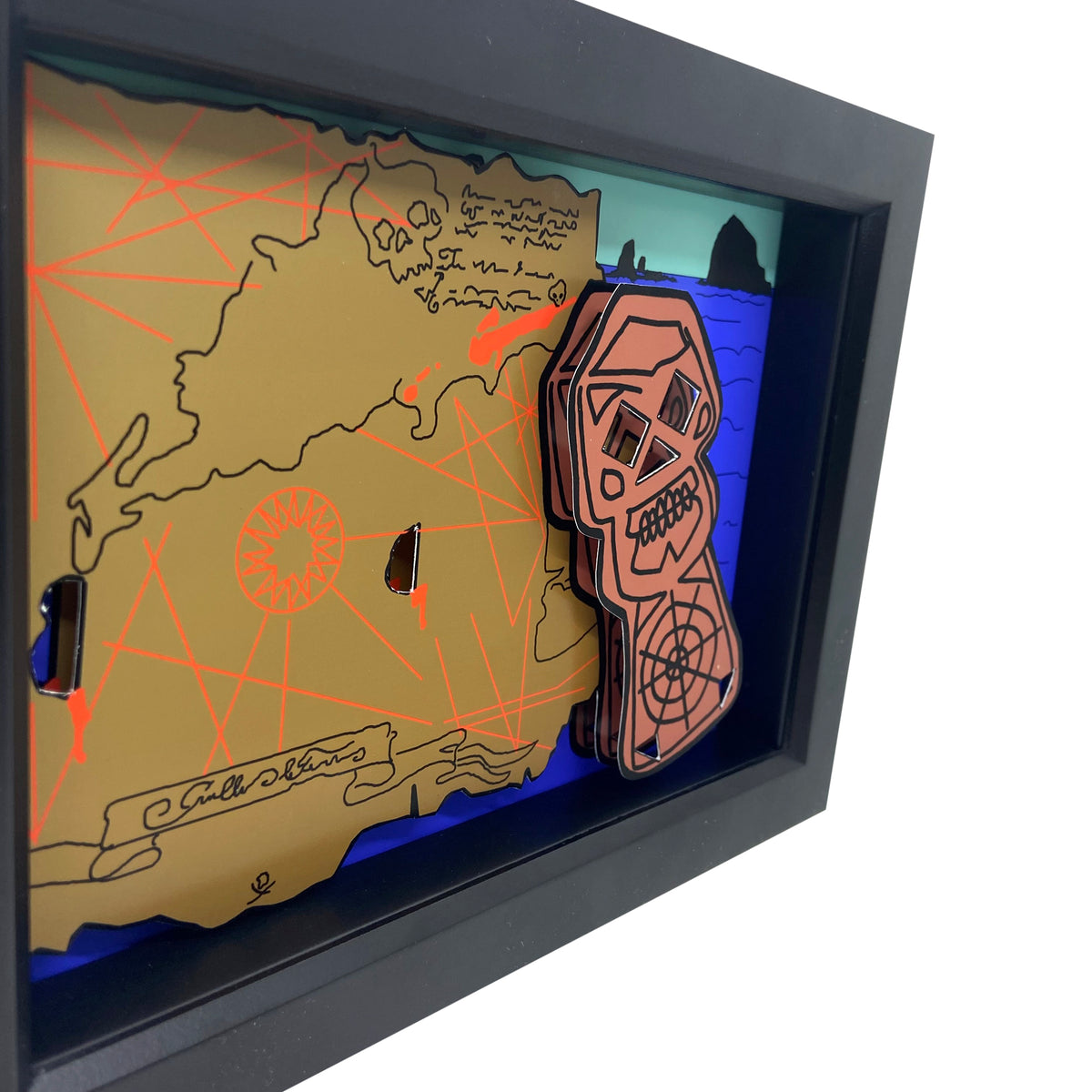 Goonies Map & Key 3D Art - Treasure Skeleton Key | Framed – PopsicArt