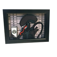 Alien Xenomorph Starbucks 3D Art