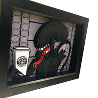 Alien Xenomorph Starbucks 3D Art