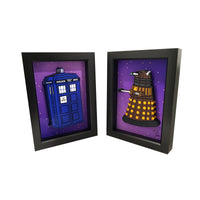 Doctor Who Tardis & Dalek 3D Art